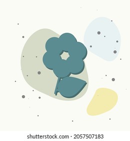 Flower vector icon. Minimalist design on multicolored background. Layers grouped for easy editing illustration. For your design.