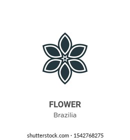 Icono vectorial de flores en fondo blanco. Símbolo plano de símbolo de flor vectorial de la moderna colección brasileña de concepto móvil y diseño de aplicaciones web.