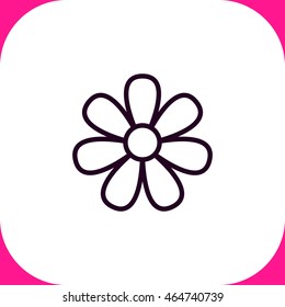 Flower vector icon on white background.