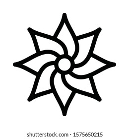 flower vector icon in outline style