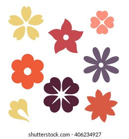 flower vector icon plant vegetation summer nature flower star group vine isolated spring abstract pile earth leaf sign scenery ornate fancy garden set silhouette beauty art curve swirl letterhead grap