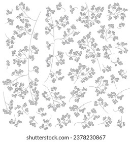 Flower vector icon set. Grey tone.