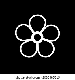 Flower Vector Icon -  Flower Icon in trendy flat style isolated on black background.