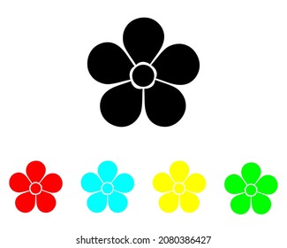 Flower Vector Icon. Flower icon in trendy flat style. Set elements in colored icons. Flower icon image, Flower icon illustration isolated on white background