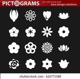 Flower vector icons for user interface design