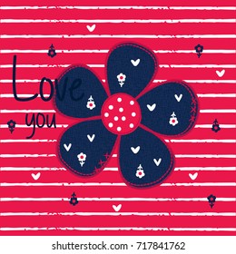 flower vector illustration, birthday, love card