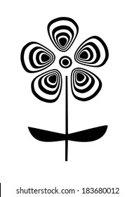 flower vector illustration, black and white