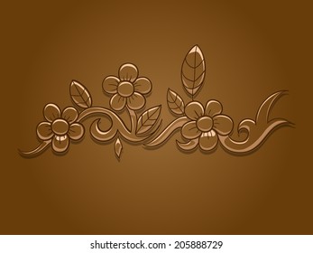 Flower vector illustration in brown colors