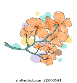 Flower vector illustration designed in bright colors Doodle style on white background for cards, backgrounds, poscard, posters, gifts, spring themed decorations, and more 