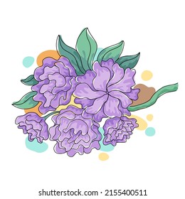 Flower vector illustration designed in bright colors Doodle style on white background for cards, backgrounds, poscard, posters, gifts, spring themed decorations, and more 