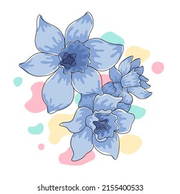 Flower vector illustration designed in bright colors Doodle style on white background for cards, backgrounds, poscard, posters, gifts, spring themed decorations, and more 