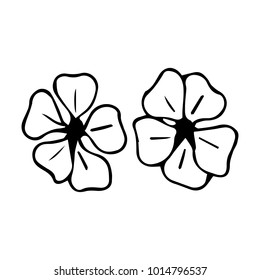 Flower vector illustration. Doodle style. Design, print, logo, decor, textile, paper.