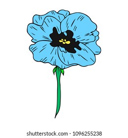 Flower vector illustration. Doodle style. Design, print, logo, decor, textile, paper.