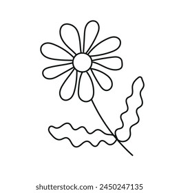 Flower. Vector illustration in doodle style
