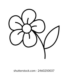 Flower. Vector illustration in doodle style.