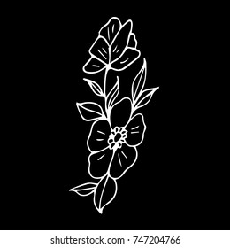 Flower vector illustration. Doodle style. Design, print, logo, decor, textile, paper.