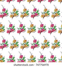 Flower vector illustration. Doodle style. Design, print, logo, decor, textile, paper.