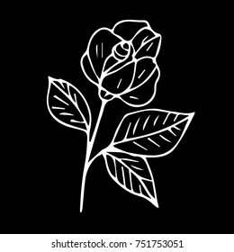 Flower vector illustration. Doodle style. Design, print, logo, decor, textile, paper.