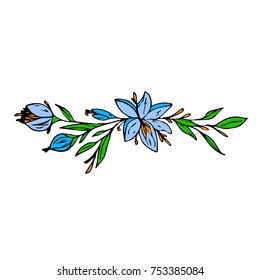 Flower vector illustration. Doodle style. Design, print, logo, decor, textile, paper.