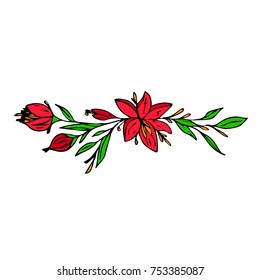 Flower vector illustration. Doodle style. Design, print, logo, decor, textile, paper.