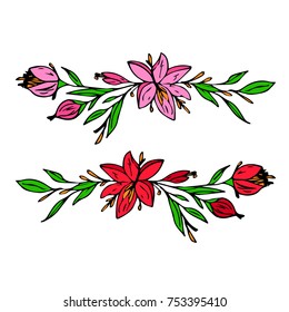 Flower vector illustration. Doodle style. Design, print, logo, decor, textile, paper.