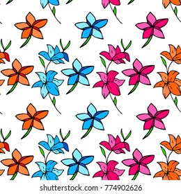 Flower vector illustration. Doodle style. Design, print, decor, textile, paper