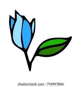 Flower vector illustration. Doodle style. Design, print, decor, textile, paper