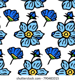 Flower vector illustration. Doodle style. Design, print, decor, textile, paper