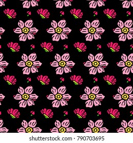 Flower vector illustration. Doodle style. Design, print, decor, textile, paper