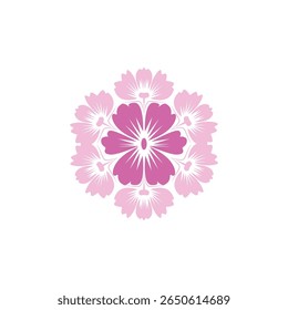 Flower vector illustration featuring pink blossoms template design