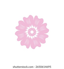 Blumenvektorgrafik mit rosafarbenen Blüten Schablonendesign