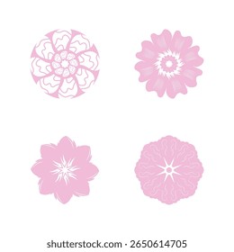 Ilustración vectorial de flores con diseño de Plantilla de flores rosadas