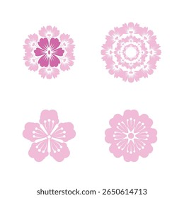 Ilustração de vetor de flor com design de modelo de flores rosa