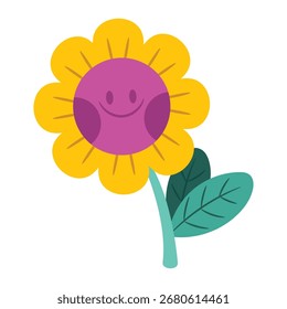 Ilustração de vetor de flor. Design mínimo plano. Ilustração editável para web, móvel, impressão