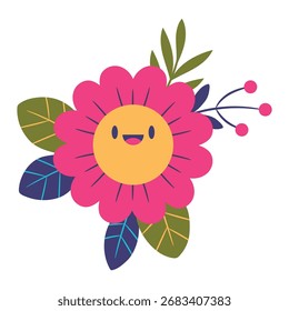 Ilustración vectorial de flores. Diseño minimalista plano. Ilustración editable para el Web, móvil, impresión