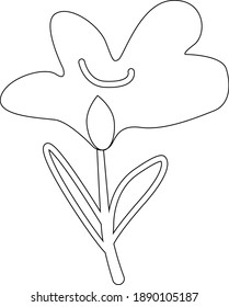 ilustración vectorial de flores, genial para hacer libros de coloración para niños