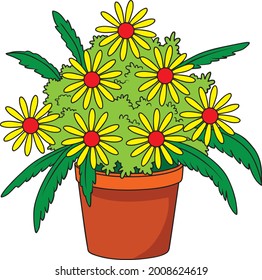Flower vector illustration isolated on white background.
