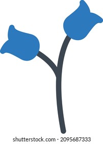 ilustración vectorial de flores aislada en un fondo transparente. iconos vectoriales de glifo para el concepto o gráficos web.