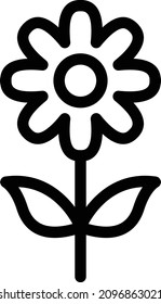 flower vector illustration isolated on a transparent background. stroke vector icons for concept or web graphics.