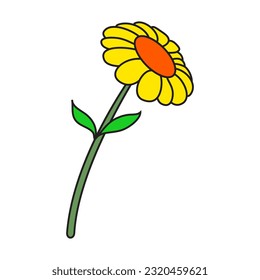 flower vector illustration,
isolated on white background.Top view