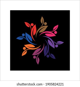 flower vector illustration logo design