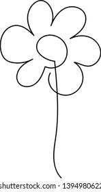 
flower vector illustration. Logo flower one line