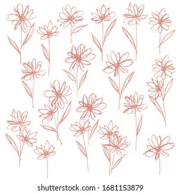 Material de ilustración vectorial de flores abstracto bellamente,