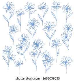Material de ilustración vectorial de flores abstracto bellamente,