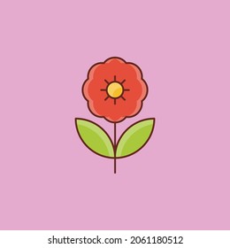flower Vector illustration on a transparent background. Premium quality symbols.Vector line flat color icon for concept and graphic design.