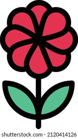 flower Vector illustration on a transparent background. Premium quality symbols. Stroke vector icon for concept and graphic design.