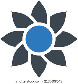 ilustración de flor vectorial en un fondo transparente. Símbolos de calidad premium. Icono vector glifos para concepto y diseño gráfico.