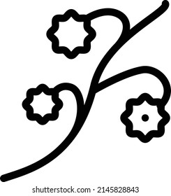 ilustración de flor vectorial en un fondo transparente. Símbolos de calidad premium. Icono vectorial de trazo para el concepto y diseño gráfico.