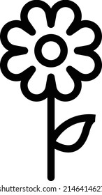 ilustración de flor vectorial en un fondo transparente. Símbolos de calidad premium. Icono vectorial de trazo para el concepto y diseño gráfico.