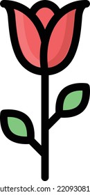 ilustración de flor vectorial en un fondo transparente. Símbolos de calidad premium. Icono vectorial de trazo para diseño de concepto y gráfico